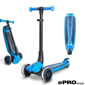 ePRO Ride Kick'n'Roll 3-Wheel Scooter with LED Lights (Ages 3–8) Blue