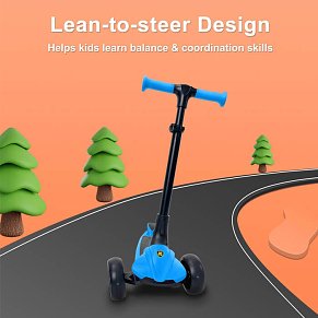 ePRO Ride Kick'n'Roll 3-Wheel Scooter with LED Lights (Ages 3–8) Blue