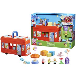 Peppa Pig 2-in-1 Party Bus Playset with 3 Figures & 13 Accessories