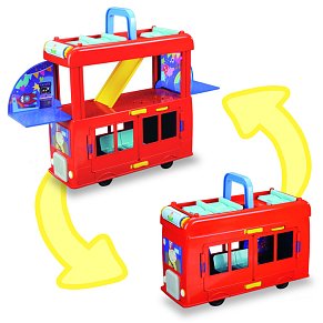 Peppa Pig 2-in-1 Party Bus Playset with 3 Figures & 13 Accessories