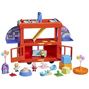 Peppa Pig 2-in-1 Party Bus Playset with 3 Figures & 13 Accessories