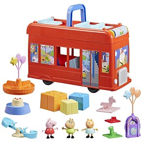 Peppa Pig 2-in-1 Party Bus Playset with 3 Figures & 13 Accessories