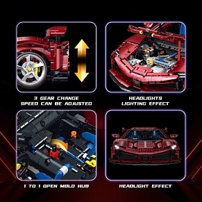Ferrari SF90 Stradale 1:8 Supercar Building Blocks – 3,639 Pieces
