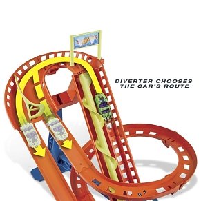 Hot Wheels City Roller Coaster Rally Track Set with 5 Cars