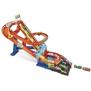 Hot Wheels City Roller Coaster Rally Track Set with 5 Cars