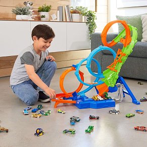Hot Wheels Action Σετ Πίστας με 4 Βρόχους & Μηχανοκίνητο Εκτοξευτή με Αυτοκινητάκι