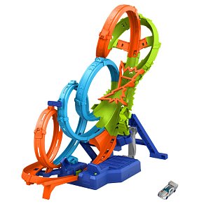 Hot Wheels Action Σετ Πίστας με 4 Βρόχους & Μηχανοκίνητο Εκτοξευτή με Αυτοκινητάκι