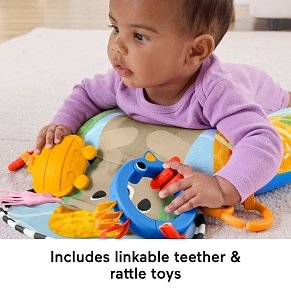 Fisher-Price Sensory Adventures Μαξιλάρι Tummy Time με Μασητικό & Κουδουνίστρα