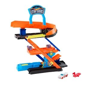 Hot Wheels City Transforming Stunt Garage Playset with Car