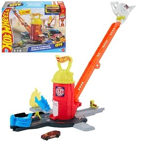 Hot Wheels City Super Fire Station Rescue Playset with Fire Truck