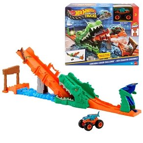 Hot Wheels Monster Trucks Crocodile Crash Challenge Σετ