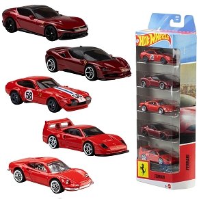 Hot Wheels Ferrari Σετ 5 Μεταλλικών Αυτοκινήτων 1:64