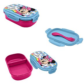 Disney Minnie Mouse Ορθογώνιο Δοχείο Φαγητού με Μαχαιροπίρουνο