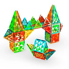 GEOMAG Magnetic Tiles Gems Rocket – Σετ Μαγνητικών Κατασκευών 32 τεμαχίων STEM