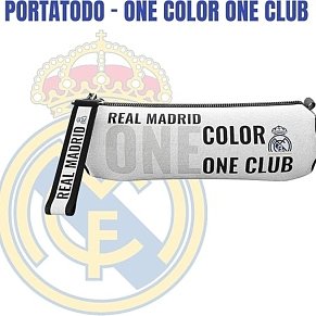 Real Madrid One Color One Club Round Pencil Case – White
