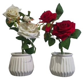 Artificial Rose Flower in Decorative Pot 30cm