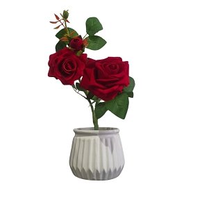 Artificial Rose Flower in Decorative Pot 30cm