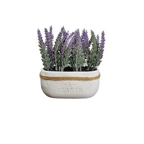 Ceramic Lavender Plant Pot 15cm Decorative Artificial Flowers