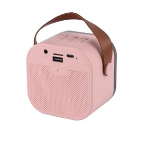 Μίνι Ασύρματο Karaoke Ηχείο με 2 Μικρόφωνα ZQS K12 Ροζ