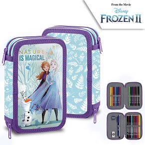 Disney Frozen Double Pencil Case – Fully Equipped, 2 Zippers