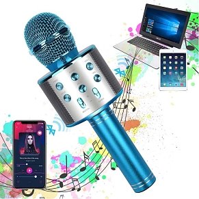 Ασύρματο Μικρόφωνο Karaoke σε Μπλε Χρώμα