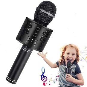 Ασύρματο Μικρόφωνο Karaoke σε Μάυρο Χρώμα