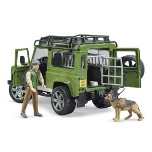 BRUDER Land Rover Defender with forest ranger and dog
