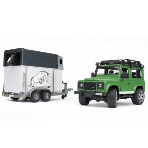 BRUDER Land Rover Defender with horse trailer
