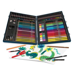 Wooden Art Case Deluxe Dino With 100 Accessories