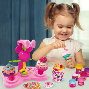 Disney Minnie Ice Cream Maker With 4 Dough Pots – 3D Caps 280gr And Sprinkles
