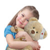 happy,child,hugging,teddy,bear,on,white,background,caucasian,little