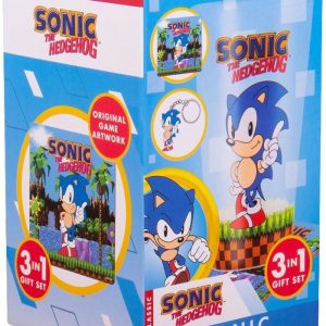 Sonic the Hedgehog Glass, Coaster & Keyring Set