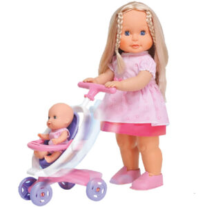 Lila Doll & Sis walks and sings in Greek with Pram