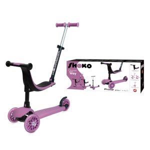 Shoko Kids Scooter Convertible 3 In 1 Light Pink Color