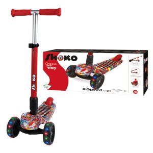 Shoko Scooter Twist & Roll Xspeed Light with LED Light Fantasy Red