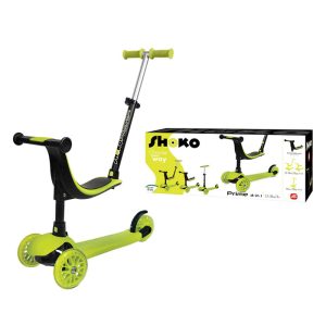 Shoko Kids Scooter Convertible 3 In 1 Light Green Color