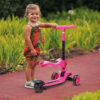 little child riding a scooter in madeira portugal