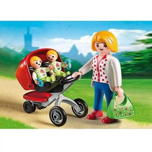 Playmobil Mother with Twin Stroller