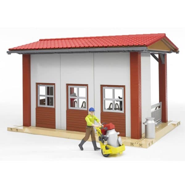 BRUDER Cow Barn with Milking Machine, Cow, Figure