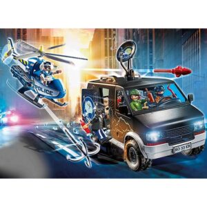 Playmobil Helicopter Pursuit with Runaway Van