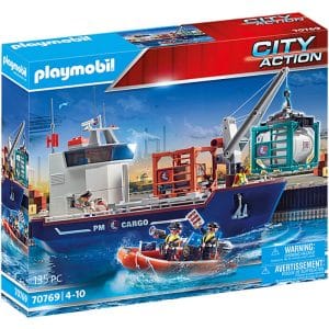 Playmobil Cargo Ship with Boat