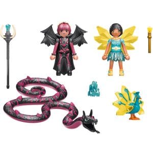 Playmobil Crystal Fairy και Bat Fairy με μαγικά ζώα