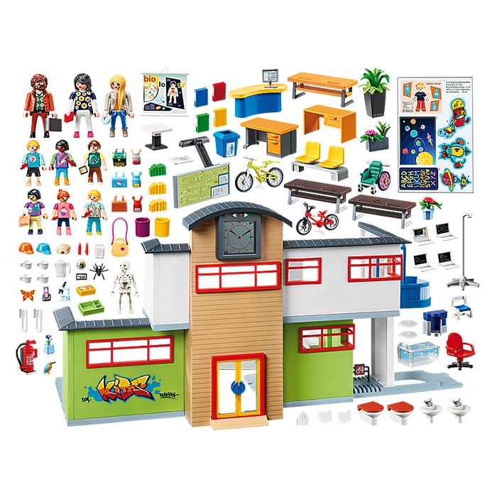 Forsømme Stor mængde Tilfældig Playmobil Furnished School Building - Toy Shop
