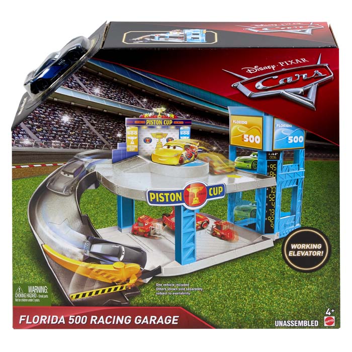 Disney Pixar Cars Racing Garage Piston Cup Florida 500 Toy Shop