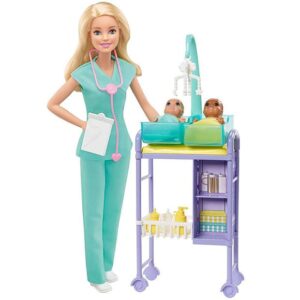 Barbie® Baby Doctor Playset with Blonde Doll, 2 Infant Dolls, Exam Table and Accessories