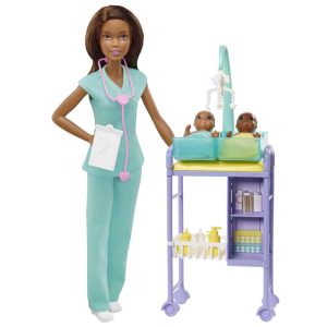 Barbie® Baby Doctor Playset with Brunettel, 2 Infant Dolls, Exam Table and Accessories