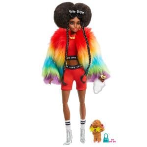 Barbie® Extra Doll 1 in Rainbow Coat with Pet Poodle