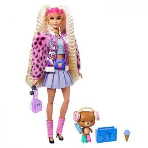 Barbie® Extra Doll #8 in Varsity Jacket with Furry Arms & Pet Teddy Bear