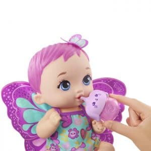Mattel My Garden Baby: Feed & Change Baby Butterfly Doll – Magenta