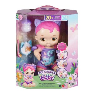 Mattel My Garden Baby: Feed & Change Baby Butterfly Doll – Magenta